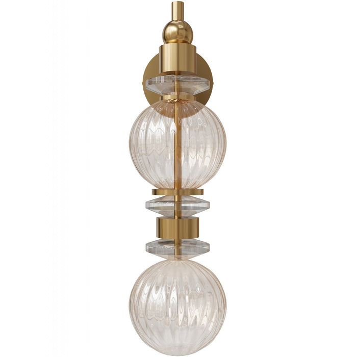 Wall Sconce Avenue Lighting HF8902-AB Avra 18"H LED Wall Sconce in Aged Brass/Clear Glass Avenue Lighting