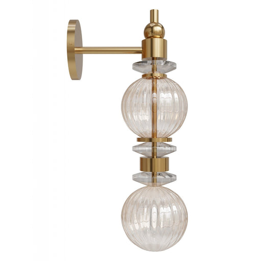 Wall Sconce Avenue Lighting HF8902-AB Avra 18"H LED Wall Sconce in Aged Brass/Clear Glass Avenue Lighting