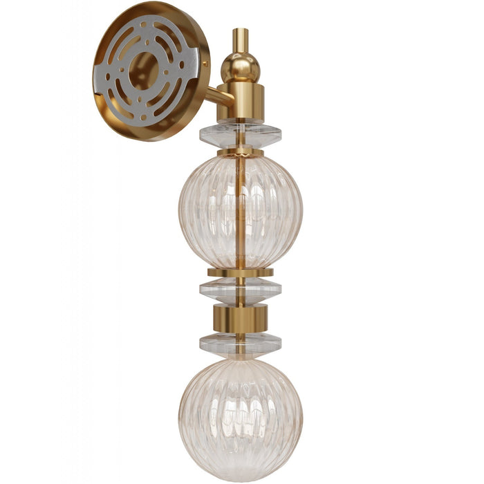 Wall Sconce Avenue Lighting HF8902-AB Avra 18"H LED Wall Sconce in Aged Brass/Clear Glass Avenue Lighting