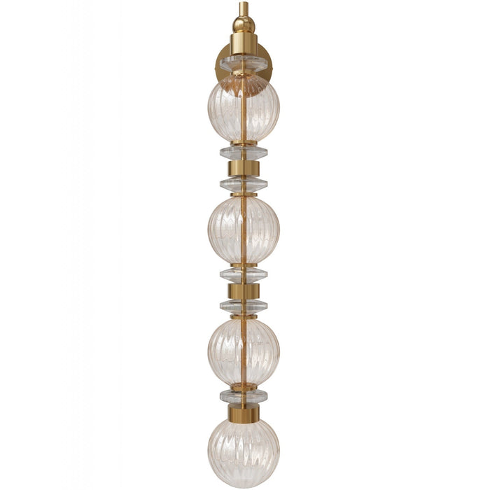 Wall Sconce Avenue Lighting HF8904-AB Avra 36"H LED Wall Sconce in Aged Brass/Clear Glass Avenue Lighting