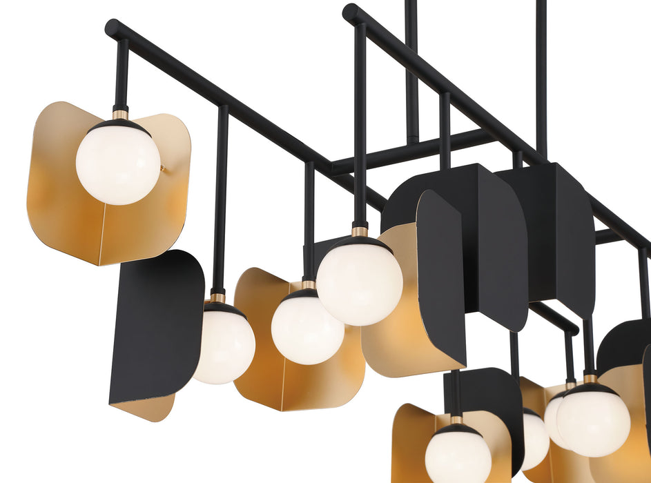 Eurofase 49038-019 Cornice 60" Gold-Black Mix LED Chandelier