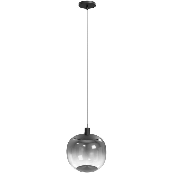 Pendant Light Avenue Lighting HF9169-BK Monaco 14"H LED Pendant in Black/Smoked Acrylic Globe Avenue Lighting