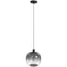 Pendant Light Avenue Lighting HF9169-BK Monaco 14"H LED Pendant in Black/Smoked Acrylic Globe Avenue Lighting