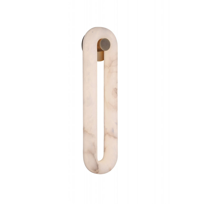 Wall Sconce Avenue Lighting HF2955-AB Sedona 24"H Soft Oval Loop Alabaster LED Wall Sconce in Aged Brass Avenue Lighting