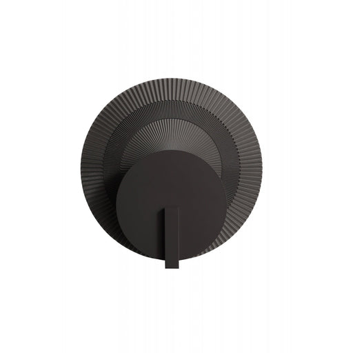 Outdoor Wall Light Avenue Lighting AV10021-DBZ Avenue Outdoor 16"W Round 3-CCT LED Wall Sconce/Ribbed Textured Back in Dark Bronze Avenue Lighting