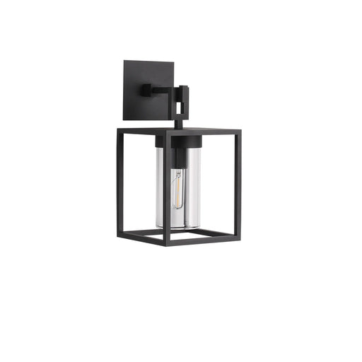 Outdoor Wall Light Avenue Lighting AV10037-BLK Avenue Outdoor 16"H Box Wall Sconce in Black/Clear Glass Avenue Lighting