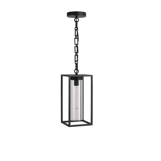 Outdoor Pendant Avenue Lighting AV10039-BLK Avenue Outdoor 16"H Hanging Box Pendant in Black/Clear Glass Avenue Lighting