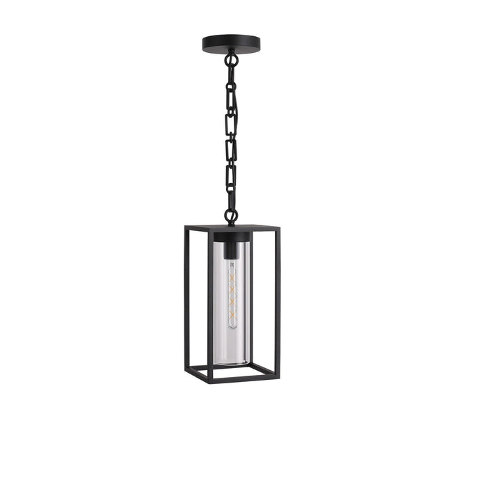 Outdoor Pendant Avenue Lighting AV10039-BLK Avenue Outdoor 16"H Hanging Box Pendant in Black/Clear Glass Avenue Lighting