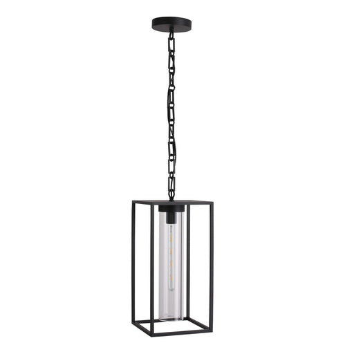 Outdoor Pendant Avenue Lighting AV10040-BLK Avenue Outdoor 20"H Hanging Box Pendant in Black/Clear Glass Avenue Lighting