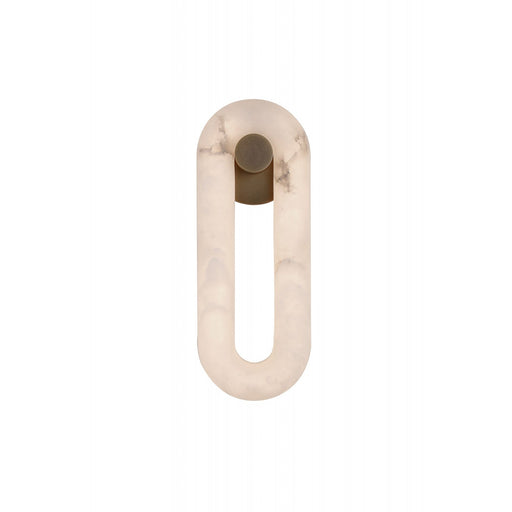 Wall Sconce Avenue Lighting HF2954-AB Sedona 16"H Soft Oval Loop Alabaster LED Wall Sconce in Aged Brass Avenue Lighting