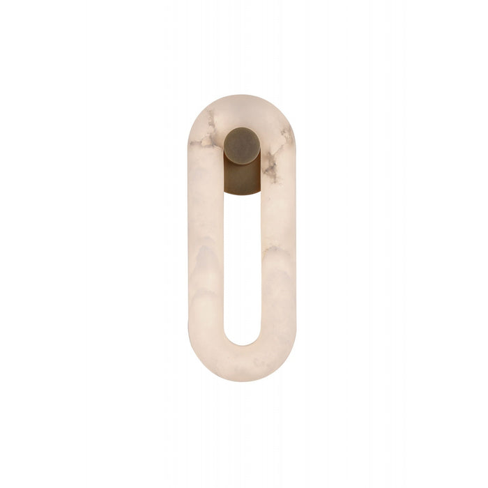 Wall Sconce Avenue Lighting HF2954-AB Sedona 16"H Soft Oval Loop Alabaster LED Wall Sconce in Aged Brass Avenue Lighting