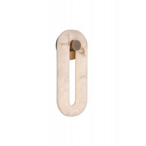 Wall Sconce Avenue Lighting HF2954-AB Sedona 16"H Soft Oval Loop Alabaster LED Wall Sconce in Aged Brass Avenue Lighting