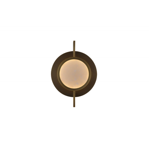 Wall Lamp Avenue Lighting HF7001-AB Mayfair 10"W Round Alabaster Plate LED Wall Sconce in Aged Brass Avenue Lighting