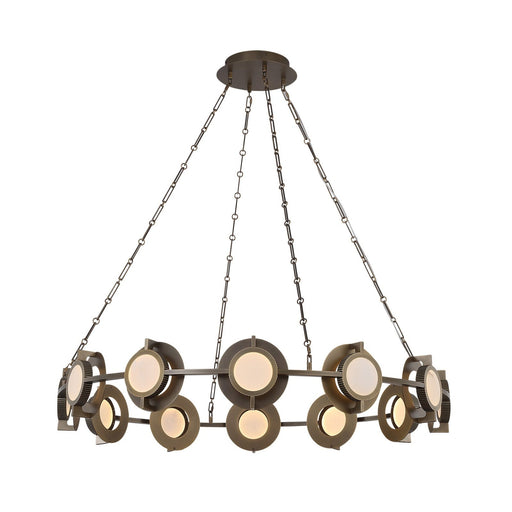 Chandelier Avenue Lighting HF7012-AB Mayfair 12-Light 43.5"W Round Chandelier in Aged Brass/Alabaster Avenue Lighting