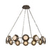 Chandelier Avenue Lighting HF7012-AB Mayfair 12-Light 43.5"W Round Chandelier in Aged Brass/Alabaster Avenue Lighting