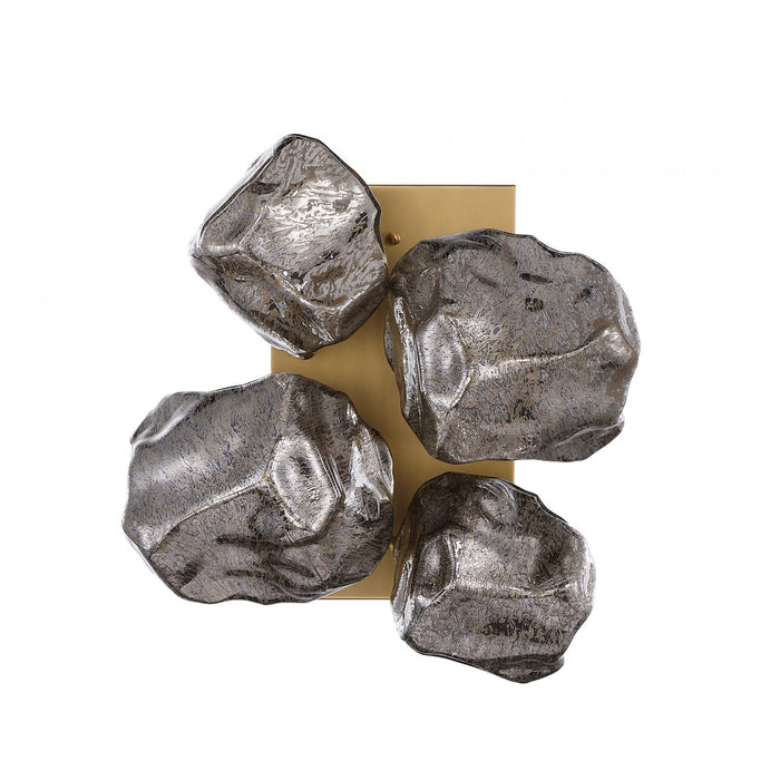 Wall Sconce Avenue Lighting HF7150-AGB Rockefeller 4-Light 12"H Rock Shape Wall Sconce in Aged Brass Avenue Lighting