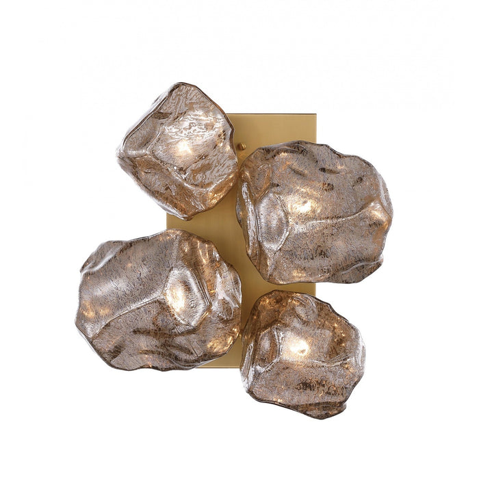Wall Sconce Avenue Lighting HF7150-AGB Rockefeller 4-Light 12"H Rock Shape Wall Sconce in Aged Brass Avenue Lighting