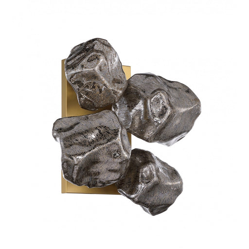 Wall Sconce Avenue Lighting HF7150-AGB Rockefeller 4-Light 12"H Rock Shape Wall Sconce in Aged Brass Avenue Lighting