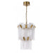 Pendant Light Avenue Lighting HF7180-AGB Belmont 20"W 2-Tier Pendant in Aged Golden Brass/Textured Glass Avenue Lighting