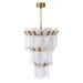 Wall Sconce Avenue Lighting HF7181-AGB Belmont Avenue Lightin Belmont 27"W 3-Tier Pendant in Aged Golden Brass/Textured Glass Avenue Lighting
