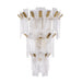 Wall Sconce Avenue Lighting HF7184-AGB Belmont 3-Tier 36"H Wall Sconce in Aged Golden Brass/Textured Glass Avenue Lighting