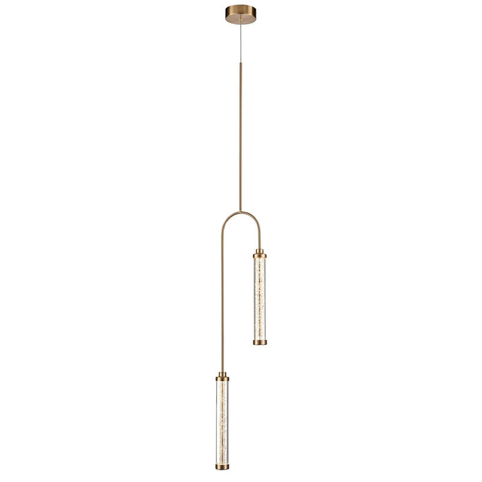 Pendant Light Avenue Lighting HF7187-AB Belvedere 2-Light 9"W LED Pendant in Antiqued Brass/Clear Glass in Antique Brass Avenue Lighting