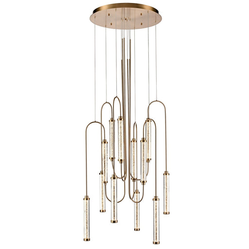 Pendant Light Avenue Lighting HF7188-AB Belvedere 12-Light 31"W LED Pendant in Antiqued Brass/Clear Glass in Antique Brass Avenue Lighting