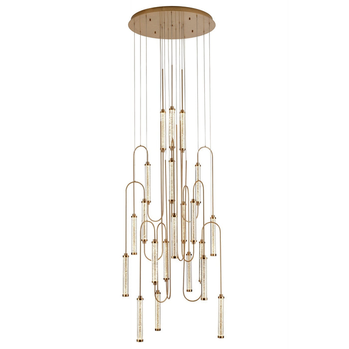 Pendant Light Avenue Lighting HF7189-AB Belvedere 21-Light 36"W LED Pendant in Antiqued Brass/Clear Glass in Antique Brass Avenue Lighting