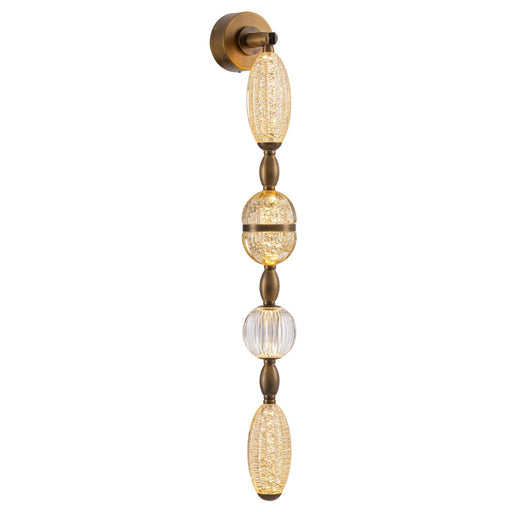 Wall Sconce Avenue Lighting HF7160-AGB Dubai 4-Light 40"H LED Wall Sconce in Aged Golden Brass/Gold Glass Avenue Lighting