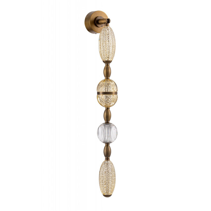 Wall Sconce Avenue Lighting HF7160-AGB Dubai 4-Light 40"H LED Wall Sconce in Aged Golden Brass/Gold Glass Avenue Lighting