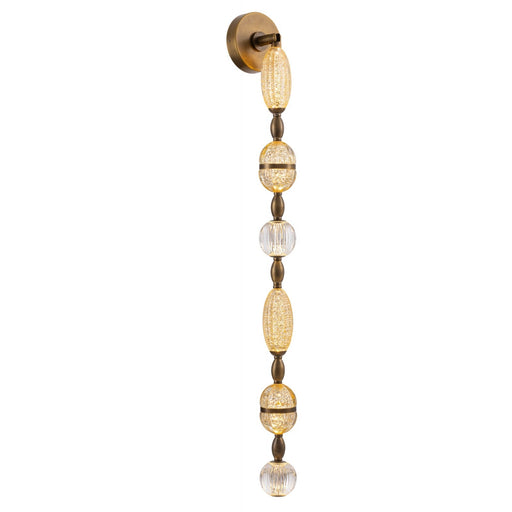 Wall Sconce Avenue Lighting HF7161-AGB Dubai 6-Light 56"H LED Wall Sconce in Aged Golden Brass/Gold Glass Avenue Lighting