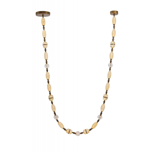 Pendant Light Avenue Lighting HF7163-AGB Dubai 243"L LED Glass Strand Pendant in Aged Brass/Gold Glass in Aged Golden Brass Avenue Lighting