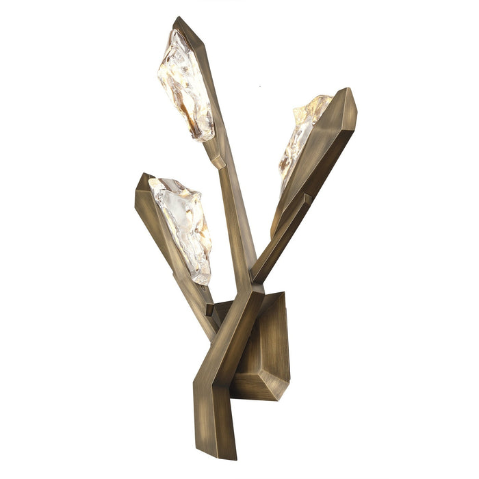 Wall Sconce Avenue Lighting HF8033-RG Geneva 3-Light 26"H LED Wall Sconce in Rusted Gold/Clear Crystal Avenue Lighting