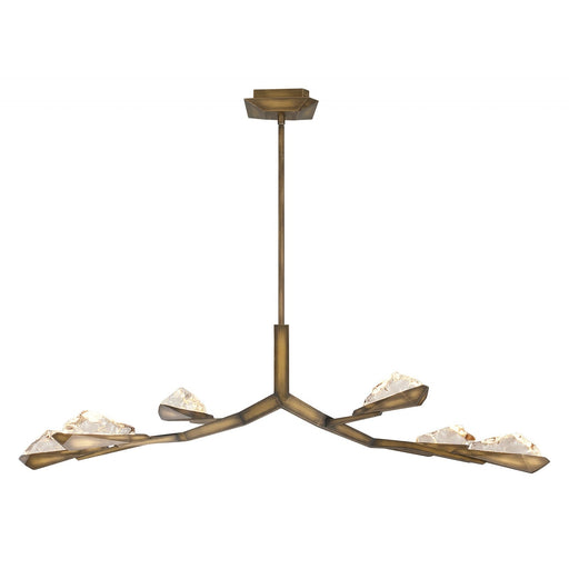 Chandelier Avenue Lighting HF8036-RG Geneva 6-Light 54"W LED Chandelier in Rusted Gold/Clear Crystal Avenue Lighting