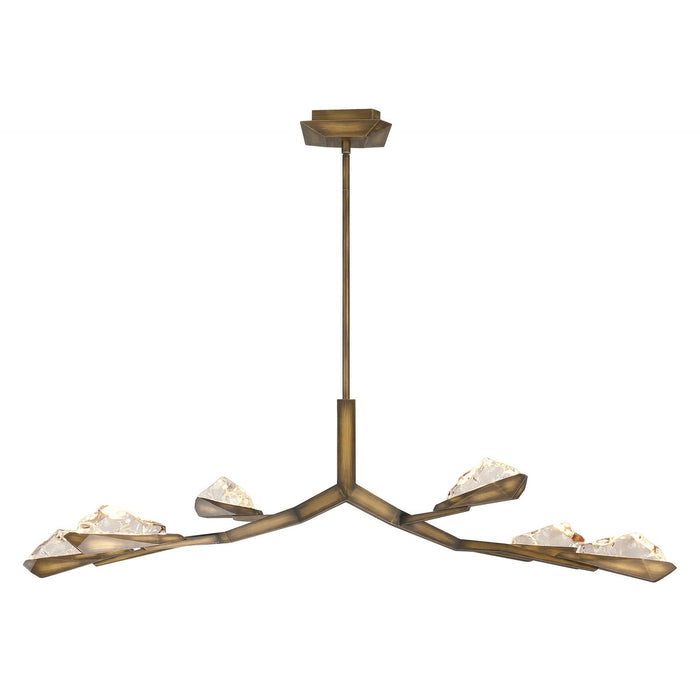 Chandelier Avenue Lighting HF8036-RG Geneva 6-Light 54"W LED Chandelier in Rusted Gold/Clear Crystal Avenue Lighting