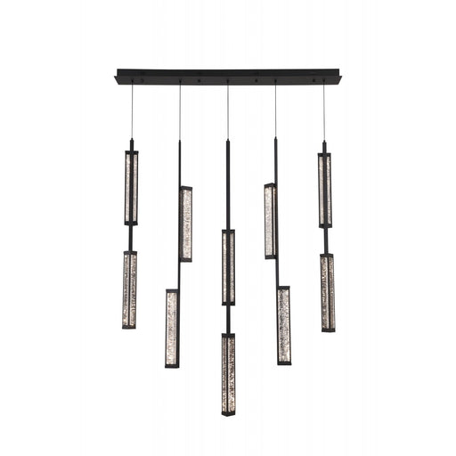 Pendant Lamp Avenue Lighting HF7186-BK Metropole 10-Light 51"W LED Pendant in Matte Black Avenue Lighting
