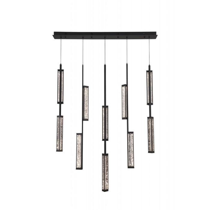 Pendant Lamp Avenue Lighting HF7186-BK Metropole 10-Light 51"W LED Pendant in Matte Black Avenue Lighting