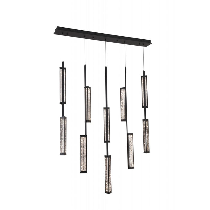 Pendant Lamp Avenue Lighting HF7186-BK Metropole 10-Light 51"W LED Pendant in Matte Black Avenue Lighting