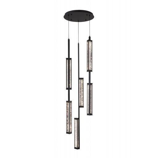 Pendant Lamp Avenue Lighting HF7183-BK Metropole 5-Light 17"W LED Pendant in Matte Black Avenue Lighting