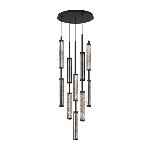 Pendant Lamp Avenue Lighting HF7185-BK Metropole 10-Light 65.5"H LED Pendant in Matte Black Avenue Lighting