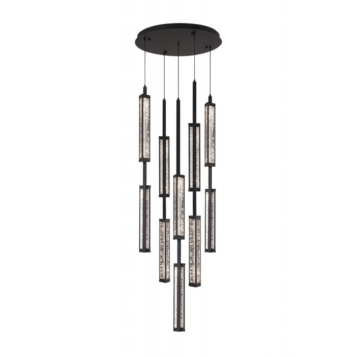 Pendant Lamp Avenue Lighting HF7185-BK Metropole 10-Light 65.5"H LED Pendant in Matte Black Avenue Lighting