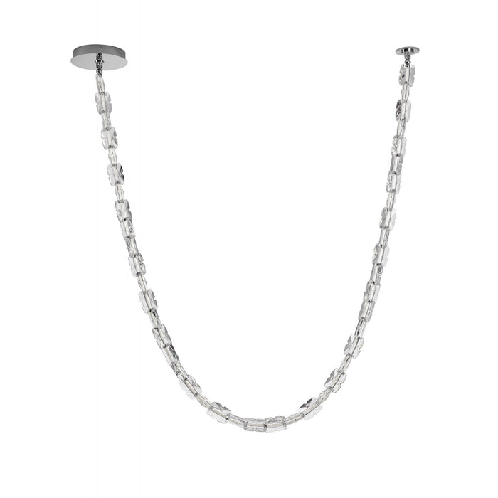 Pendant Light Avenue Lighting HF7193-CH Monarch 158"L Clear Glass Strand Pendant in Chrome Avenue Lighting