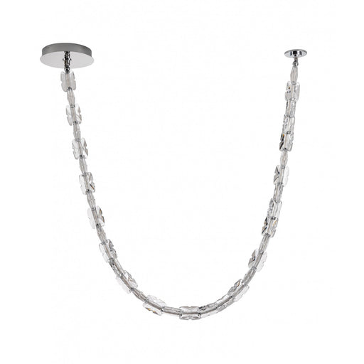 Pendant Light Avenue Lighting HF7192-CH Monarch 120"L Clear Glass Strand Pendant in Chrome Avenue Lighting