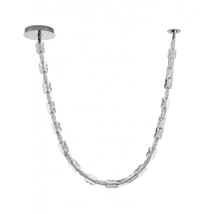 Pendant Light Avenue Lighting HF7192-CH Monarch 120"L Clear Glass Strand Pendant in Chrome Avenue Lighting