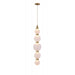 Pendant Lamp Avenue Lighting HF7960-AB-WHT Zayna 5-Light 36"H LED Pendant in Aged Brass/White Glass Avenue Lighting