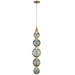 Pendant Lamp Avenue Lighting HF7960-AB-GRN Zayna 5-Light 36"H LED Pendant in Aged Brass/Green Glass Avenue Lighting