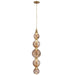 Pendant Lamp Avenue Lighting HF7960-AB-BRN Zayna 5-Light 36"H LED Pendant in Aged Brass/Brown Glass Avenue Lighting