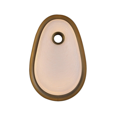 Wall Sconce Avenue Lighting HF7222W-AB-WHT Palmea 16"H Oval Shape LED Wall Sconce in Aged Brass/White Glass Avenue Lighting