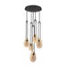 Pendant Lamp Avenue Lighting HF7155-BK-SMK Palmea 5-Light 24"W Oval Shape Alabaster LED Pendant in Black/Smoked Glass in Matte Black Avenue Lighting