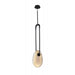 Pendant Lamp Avenue Lighting HF7122-BK-SMK Palmea 13.5"H Oval Shape Alabaster LED Pendant in Matte Black Avenue Lighting
